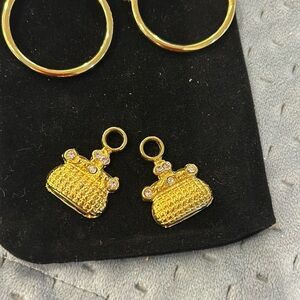 Quilted Handbag Charms for Hoop Earrings-Boutique